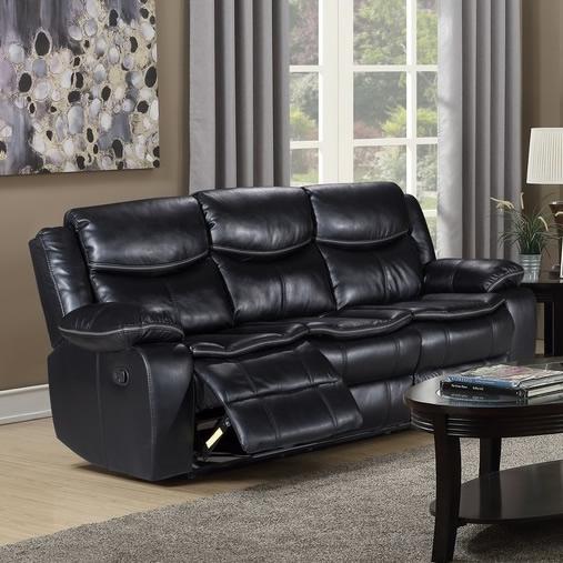 Generation Trade Emerson 665040 Reclining Sofa - Black IMAGE 1