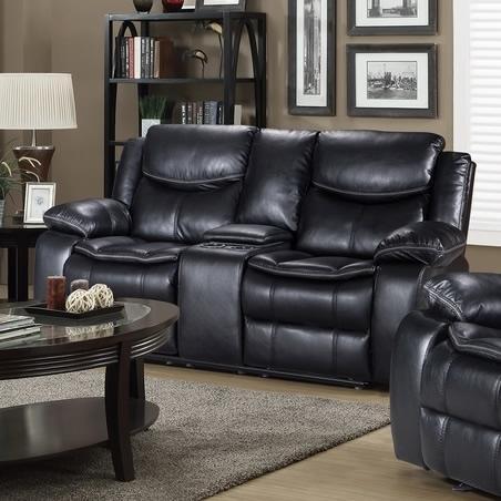 Generation Trade Emerson 665041 Reclining Loveseat - Black IMAGE 1
