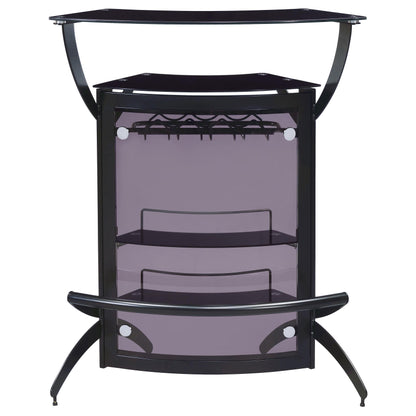 Coaster Furniture Dallas 182135 2-shelf Curved Freestanding Home Bar Cabinet - Black IMAGE 2