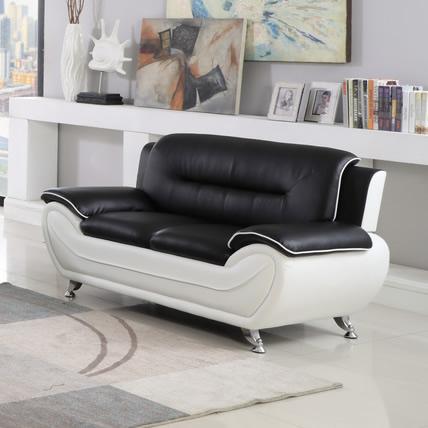 Generation Trade Metro 531111 Loveseat - White & Black IMAGE 1