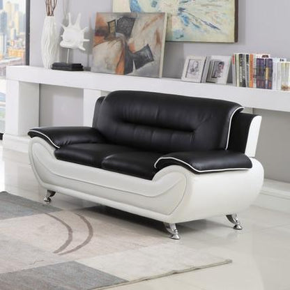 Generation Trade Metro 531111 Loveseat - White & Black IMAGE 1