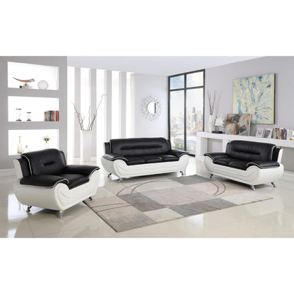 Generation Trade Metro 531111 Loveseat - White & Black IMAGE 2