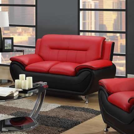 Generation Trade Metro 531411 Loveseat - Red & Black IMAGE 1