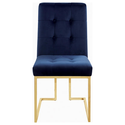 Coaster Furniture Cisco 192493 Velvet Upholstered Dining Side Chair - Gold IMAGE 2