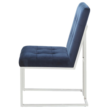 Coaster Furniture Cisco 192494 Velvet Upholstered Dining Side Chair - Chrome IMAGE 3