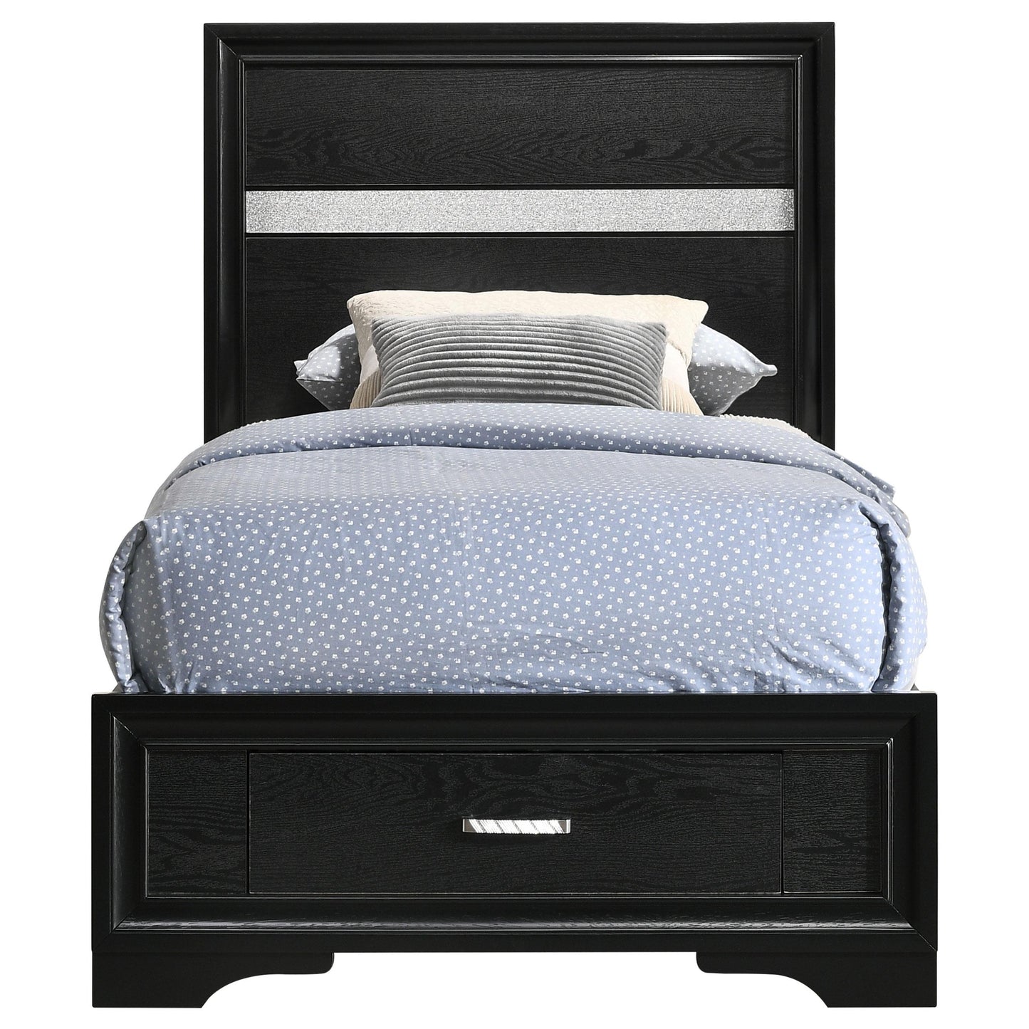 Coaster Furniture Miranda 206361T 51-inch Wood Twin Storage Panel Bed - Black IMAGE 4