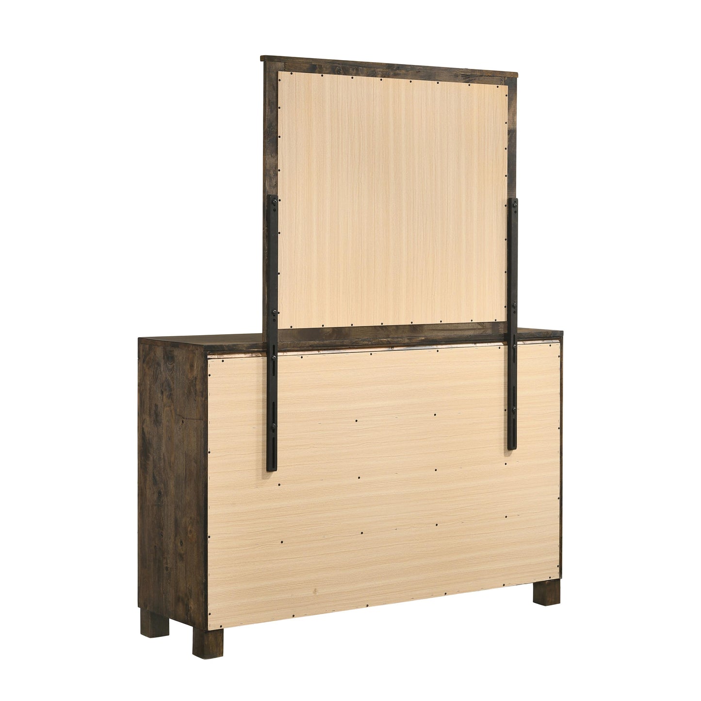  Coaster Furniture Woodmont 222634 Dresser Mirror - Rustic Golden Brown IMAGE 5