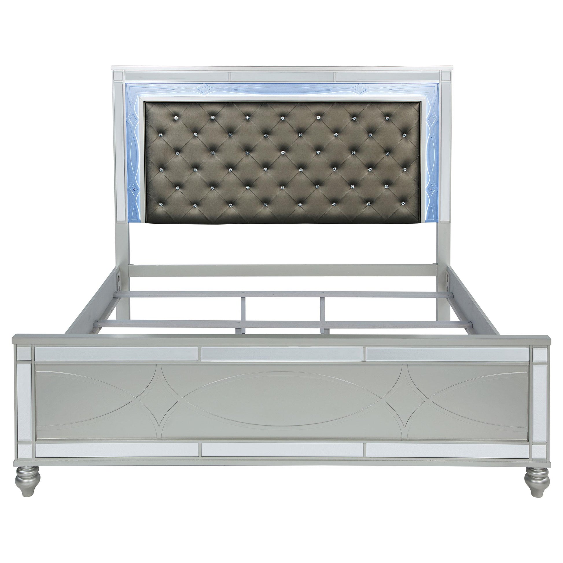 Coaster Furniture Gunnison 223211KE Wood Eastern King LED Panel Bed - Silver Metallic IMAGE 3
