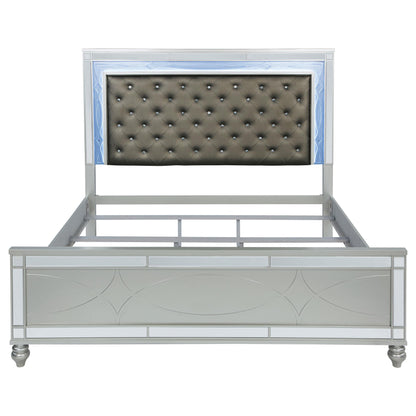 Coaster Furniture Gunnison 223211KE Wood Eastern King LED Panel Bed - Silver Metallic IMAGE 3