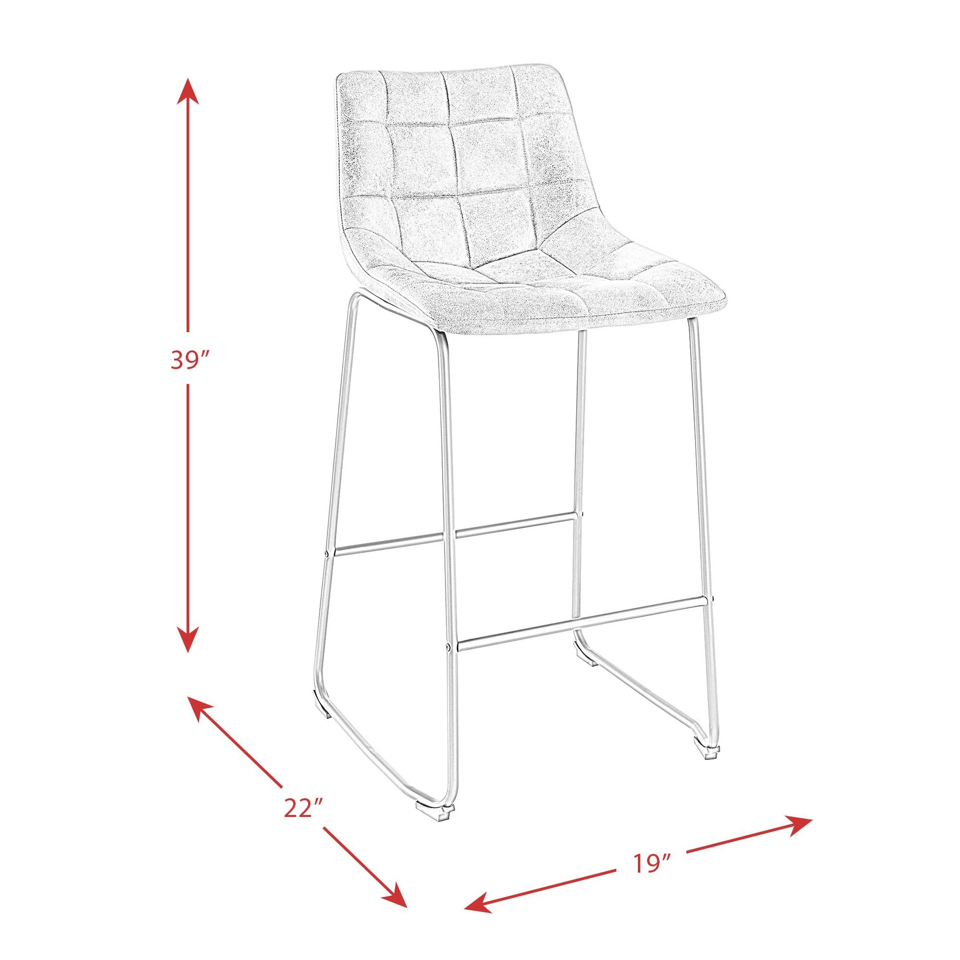  Elements International Seth BSH900BSE Bar Stool - Gray IMAGE 11