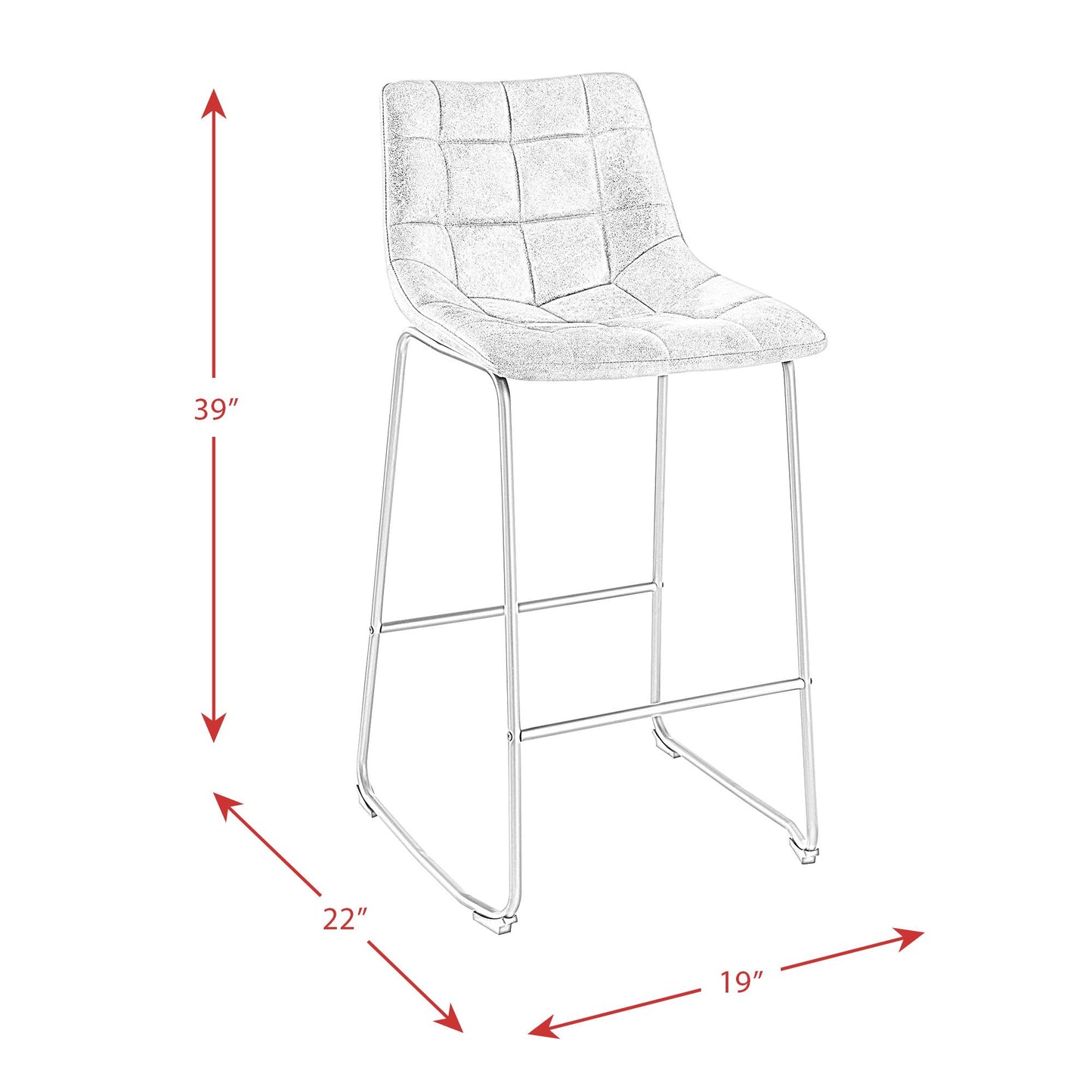  Elements International Seth BSH400BSE Bar Stool - Brown IMAGE 11