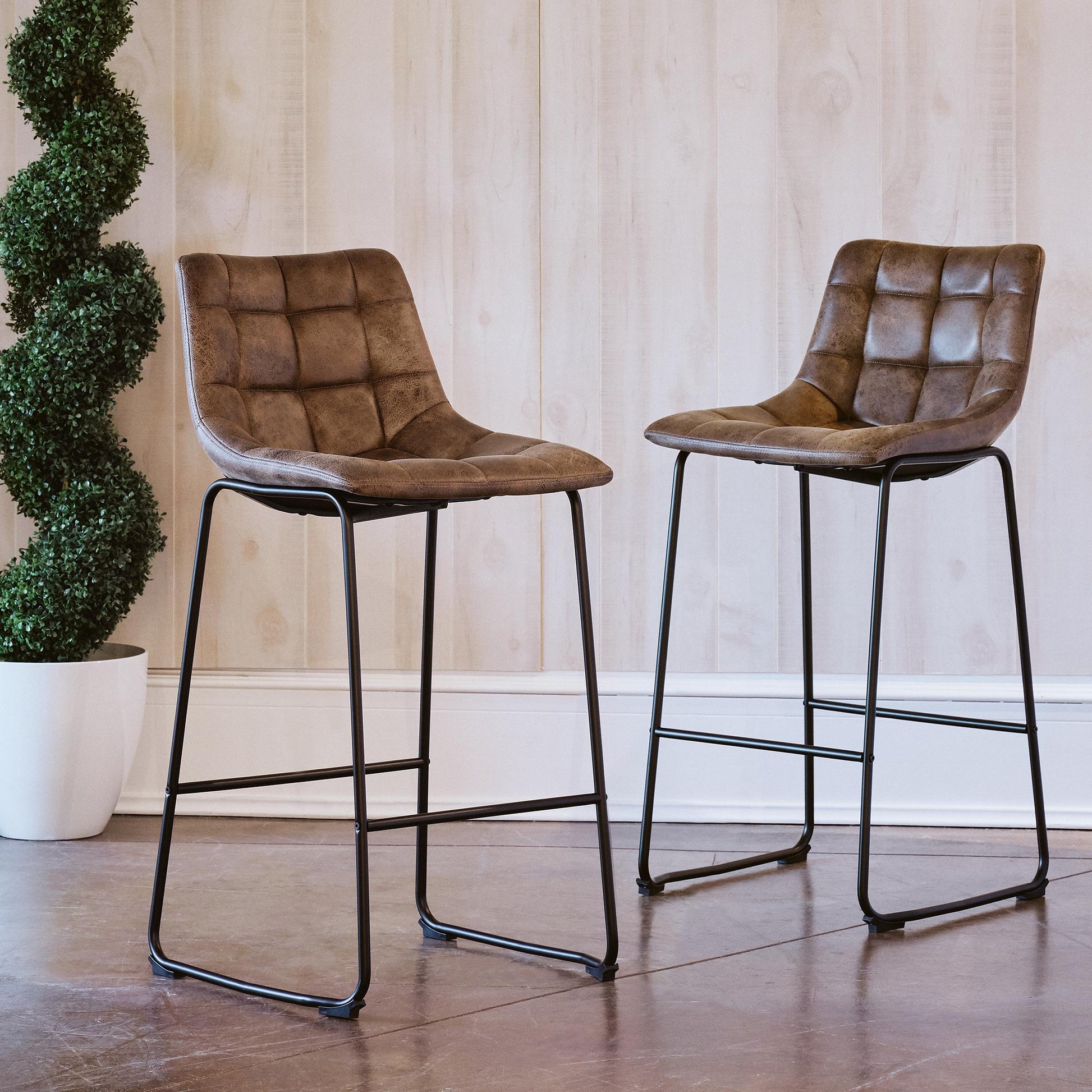  Elements International Seth BSH400BSE Bar Stool - Brown IMAGE 9
