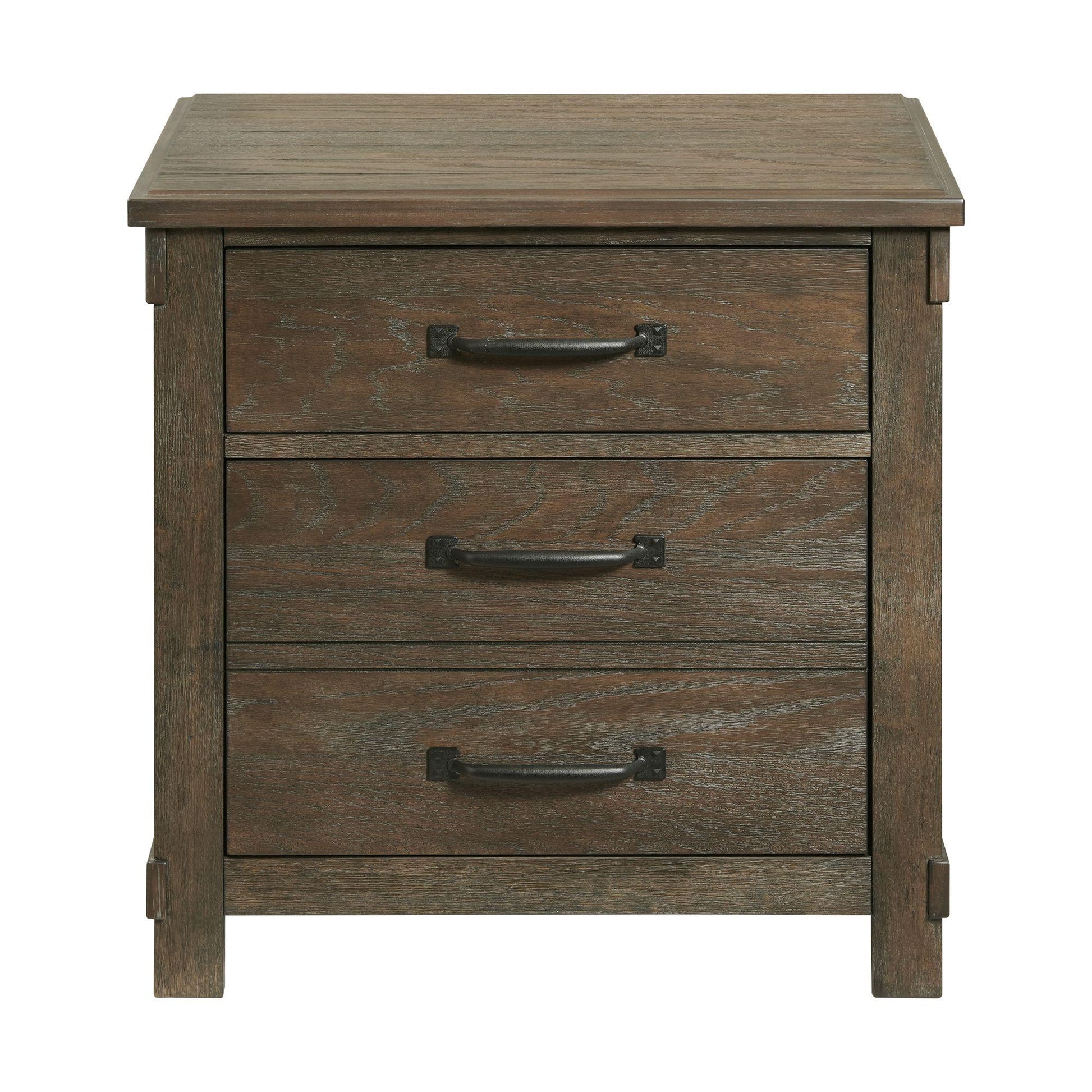 Elements International Scott SC300NS Nightstand with USB Ports - Walnut IMAGE 2