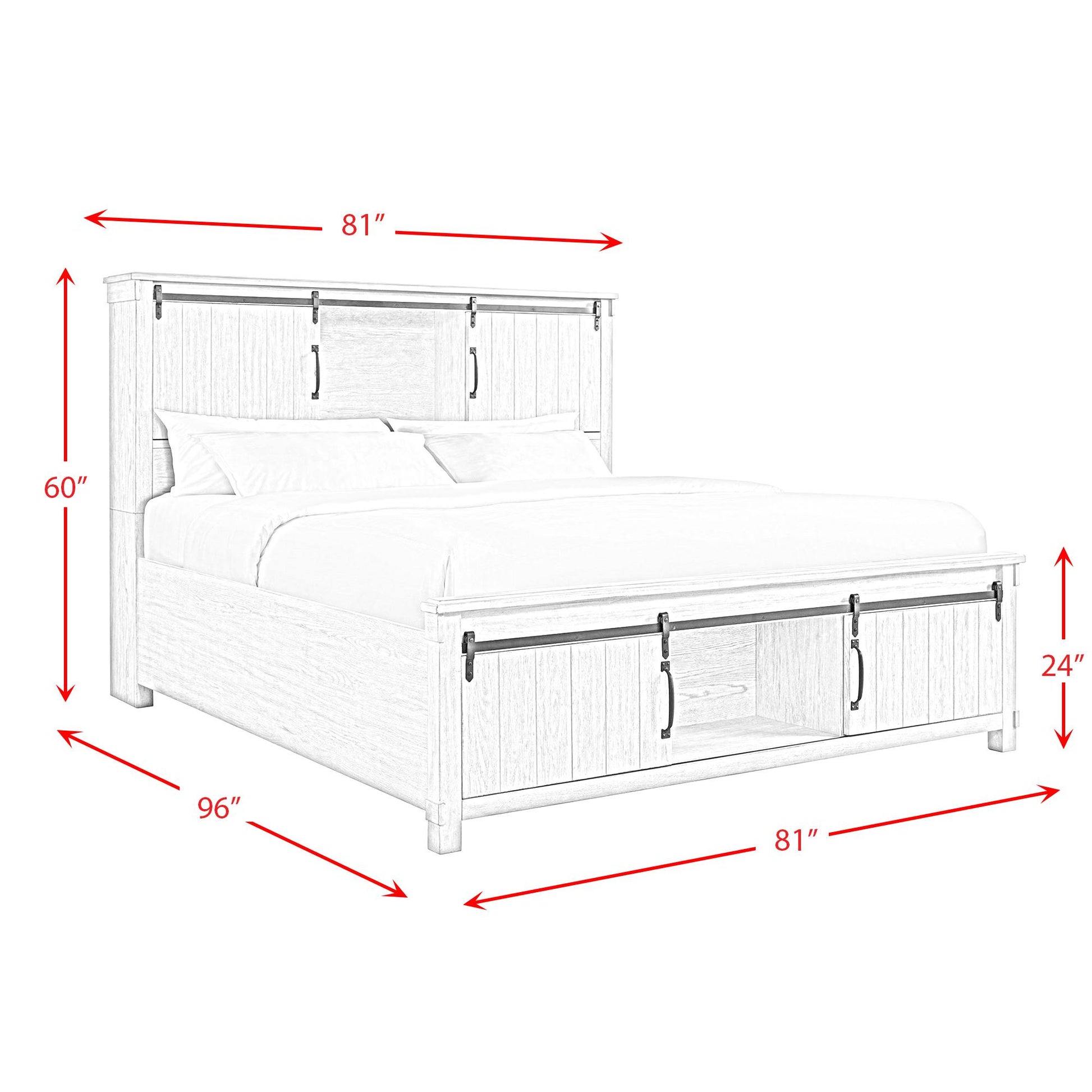 Elements International Scott SC370KB King Platform Storage Bed - Walnut IMAGE 12
