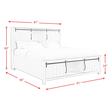 Elements International Scott SC370KB King Platform Storage Bed - Walnut IMAGE 12