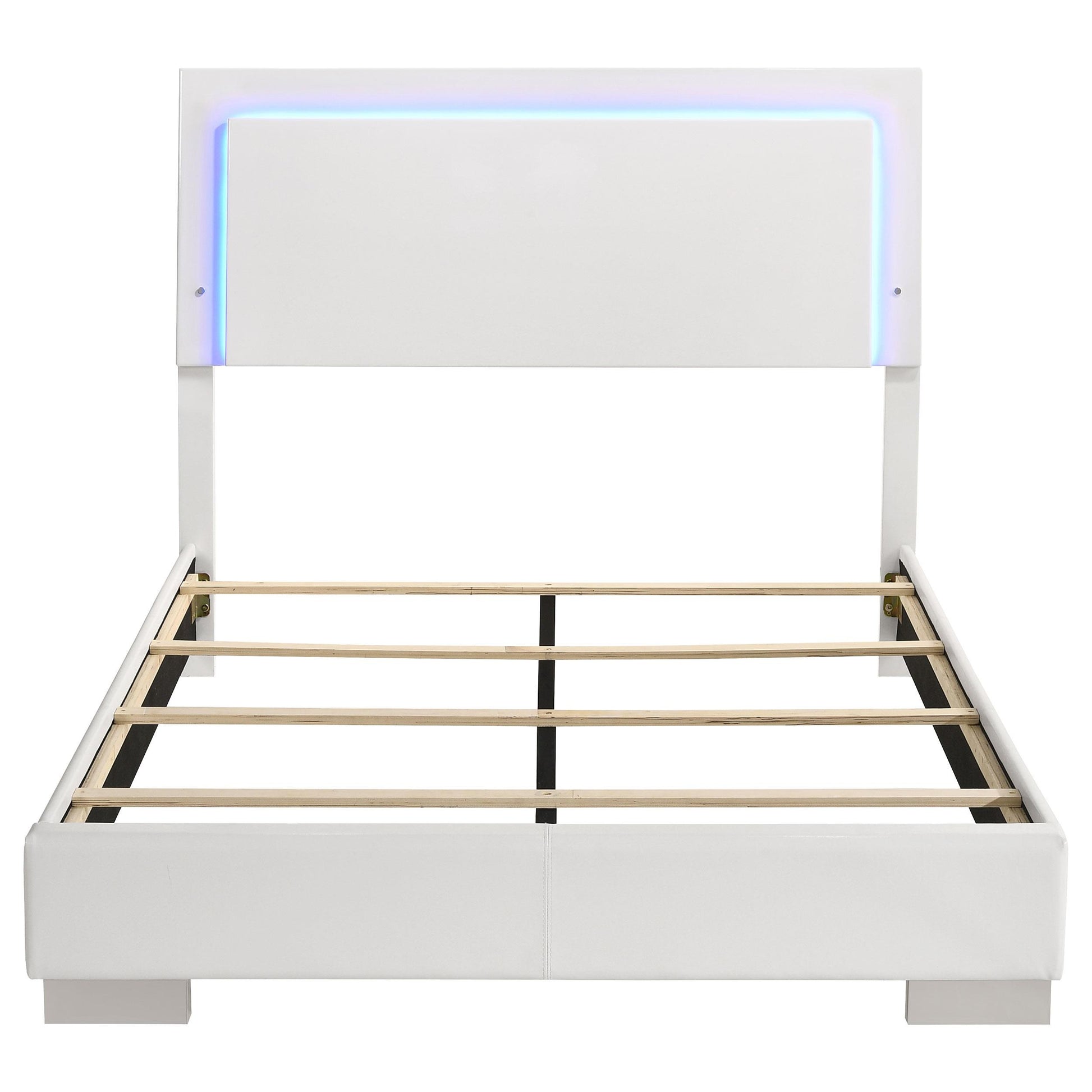 Coaster Furniture Felicity 203500F Wood Full LED Panel Bed - White High Gloss IMAGE 3