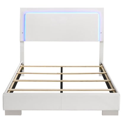  Coaster Furniture Felicity 203500F Wood Full LED Panel Bed - White High Gloss IMAGE 3