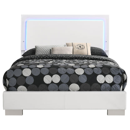  Coaster Furniture Felicity 203500F Wood Full LED Panel Bed - White High Gloss IMAGE 4