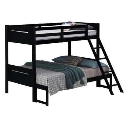  Coaster Furniture Littleton 405052BLK Wood Twin Over Full Bunk Bed - Black IMAGE 3