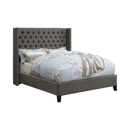 Coaster Furniture Bancroft 301405F Upholstered Full Wingback Bed - Grey IMAGE 1