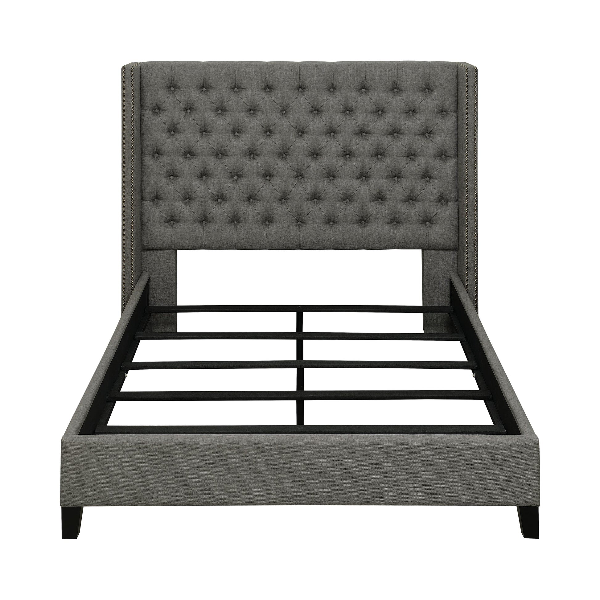 Coaster Furniture Bancroft 301405F Upholstered Full Wingback Bed - Grey IMAGE 2