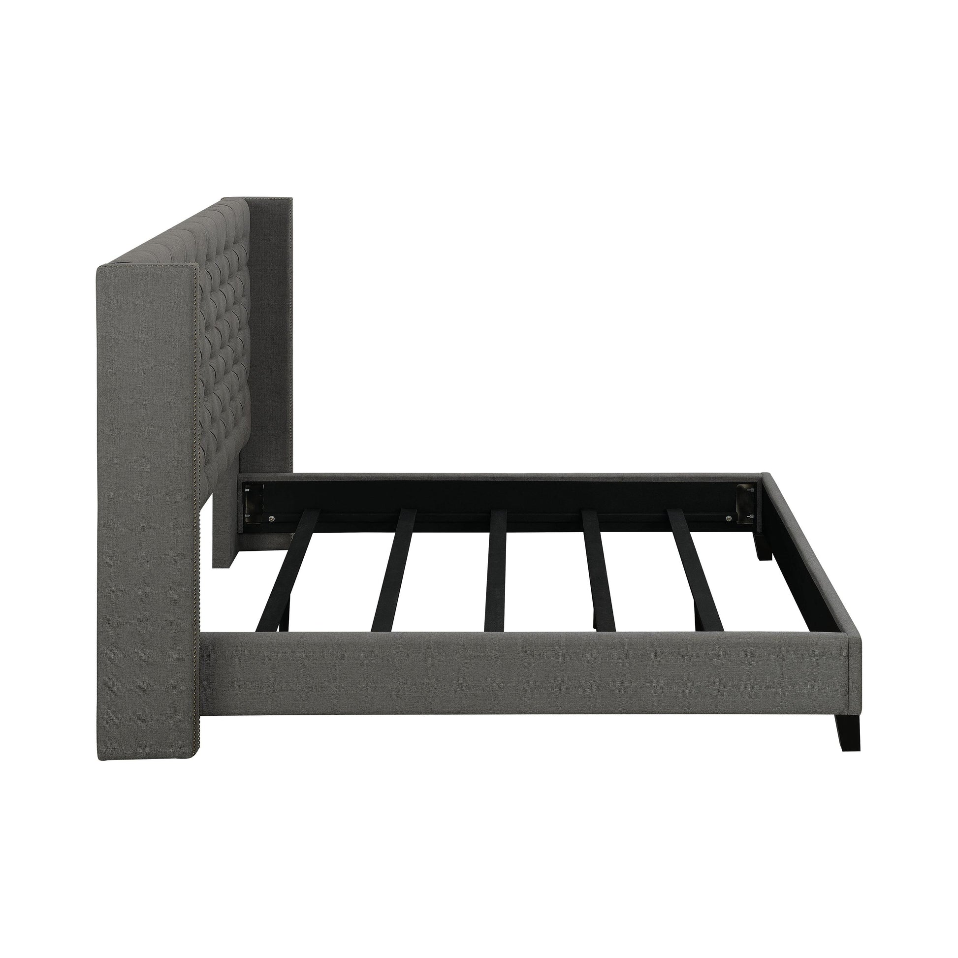 Coaster Furniture Bancroft 301405F Upholstered Full Wingback Bed - Grey IMAGE 3