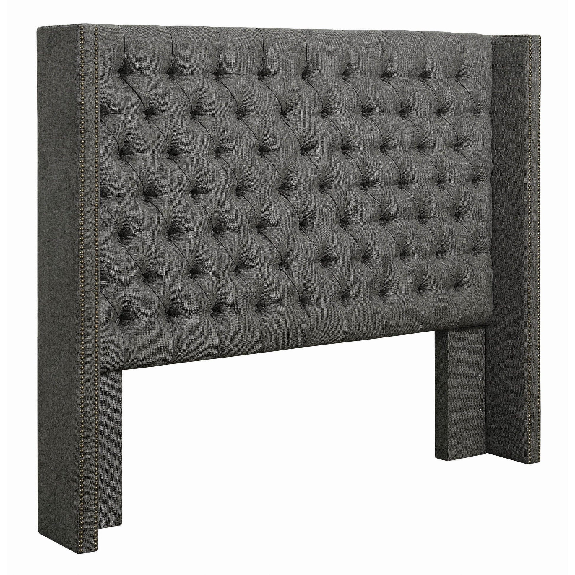 Coaster Furniture Bancroft 301405F Upholstered Full Wingback Bed - Grey IMAGE 4