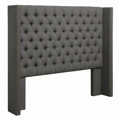 Coaster Furniture Bancroft 301405F Upholstered Full Wingback Bed - Grey IMAGE 4
