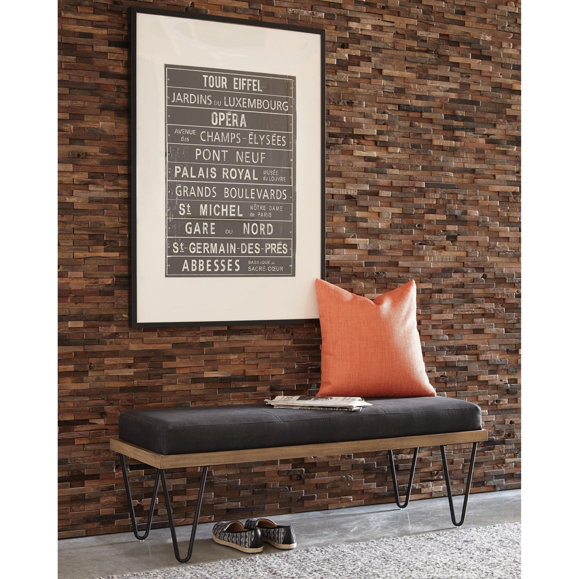  Coaster Furniture Chad 501837 Denim Upholstered Accent Bench - Dark Blue IMAGE 2