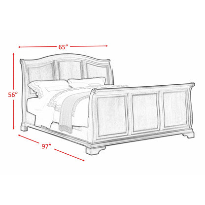 Elements International Cameron CM750QSB Queen Sleigh Bed - Cherry IMAGE 3