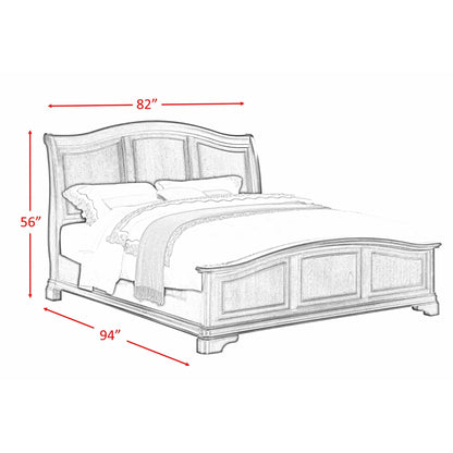  Elements International Cameron CM750KB King Panel Bed - Cherry IMAGE 3