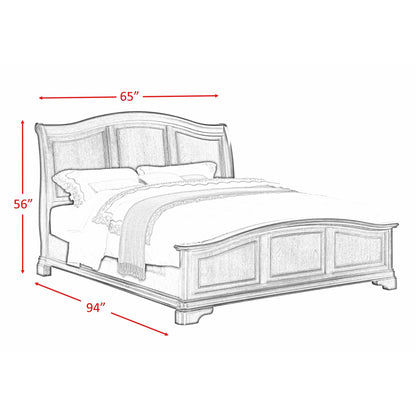 Elements International Cameron CM750QB Queen Panel Bed - Cherry IMAGE 3
