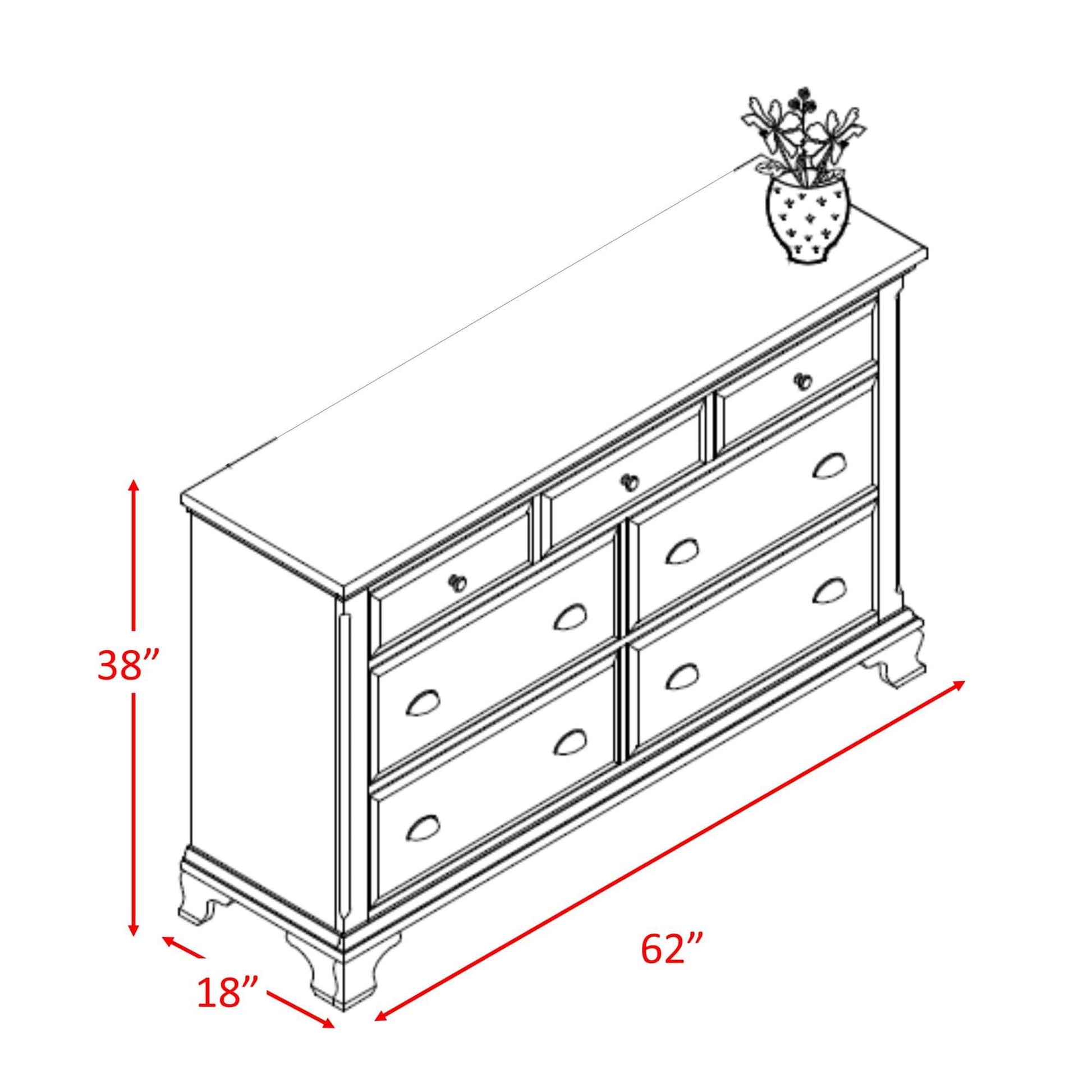 Elements International Canton Cherry CN600DR Dresser IMAGE 4