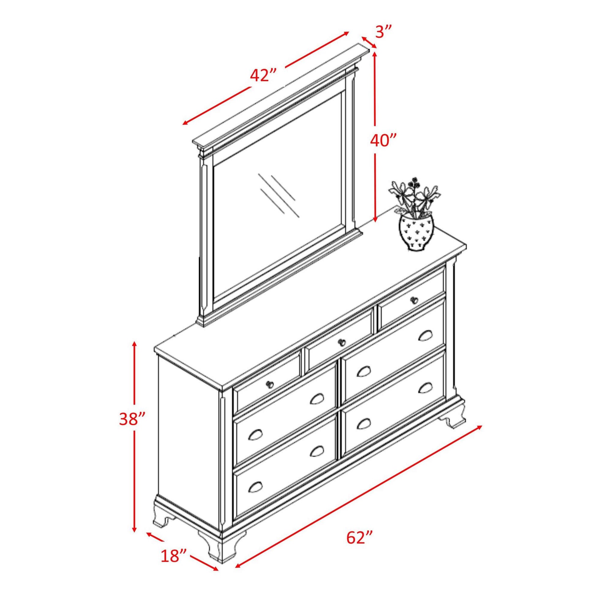  Elements International Canton Cherry CN600DRMR Dresser IMAGE 4
