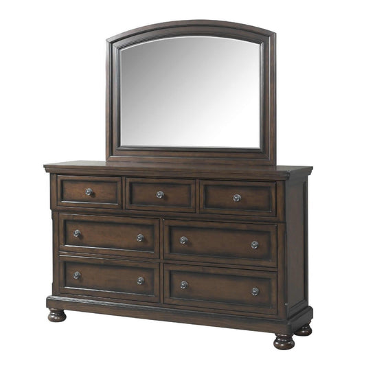 Elements International Kingston KT600DRMR Dresser and Mirror Set - Walnut IMAGE 1