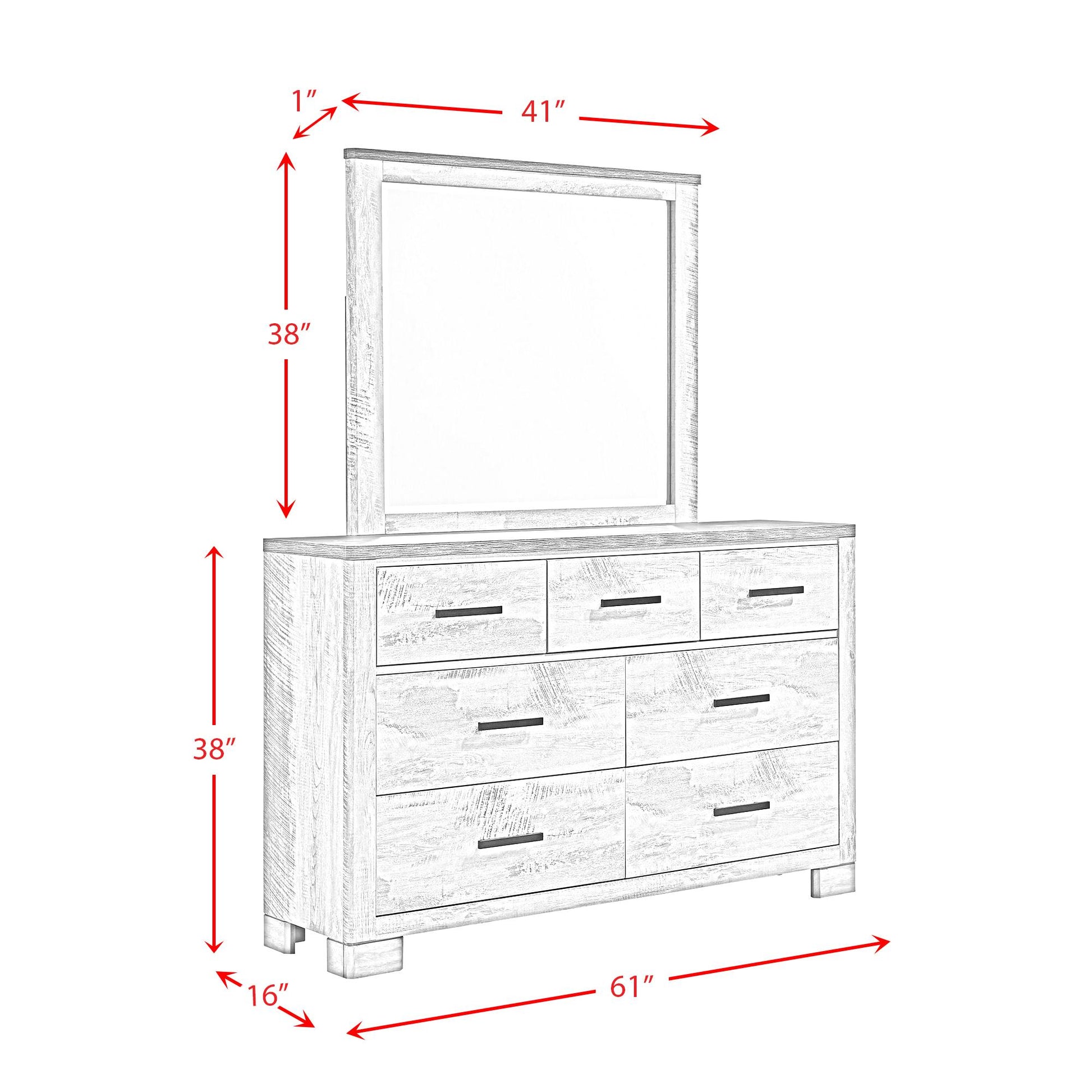 Elements International Millers Cove MC300DRMR Dresser with Mirror IMAGE 12