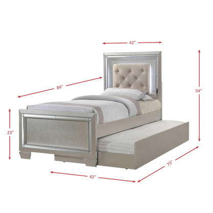 Elements International Platinum Youth LT111TTB Twin Platform Bed w/ Trundle IMAGE 6