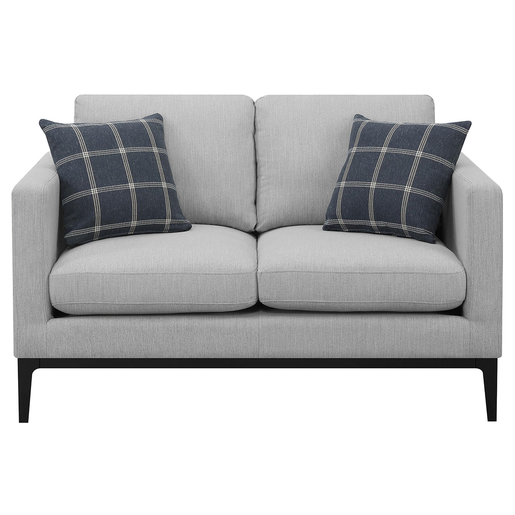Coaster Furniture Apperson 508682 Upholstered Track Arm Loveseat - Light Grey IMAGE 2