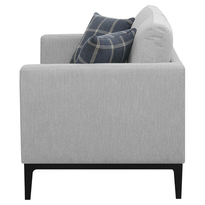 Coaster Furniture Apperson 508682 Upholstered Track Arm Loveseat - Light Grey IMAGE 4