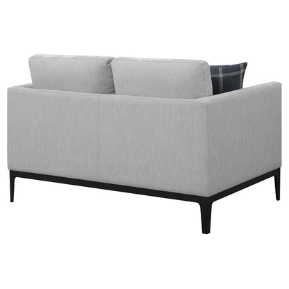 Coaster Furniture Apperson 508682 Upholstered Track Arm Loveseat - Light Grey IMAGE 7