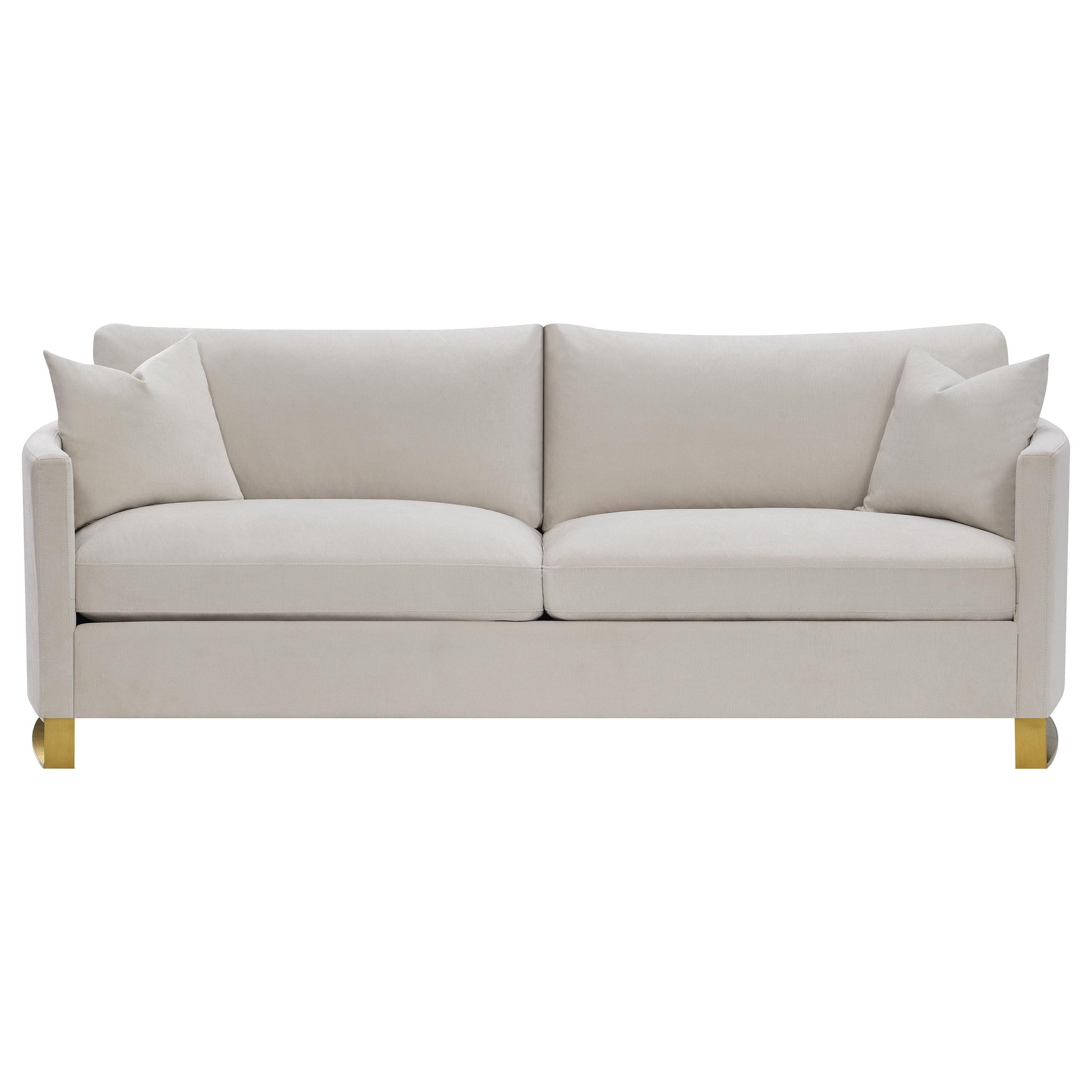  Coaster Furniture Corliss 508821 Upholstered Curved Track Arm Sofa - Beige IMAGE 2