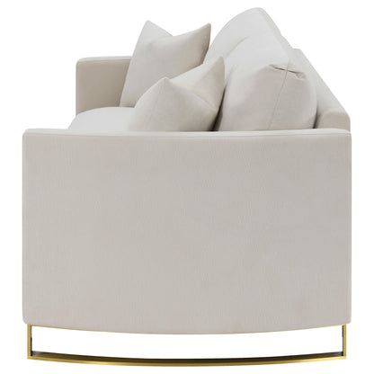  Coaster Furniture Corliss 508821 Upholstered Curved Track Arm Sofa - Beige IMAGE 4