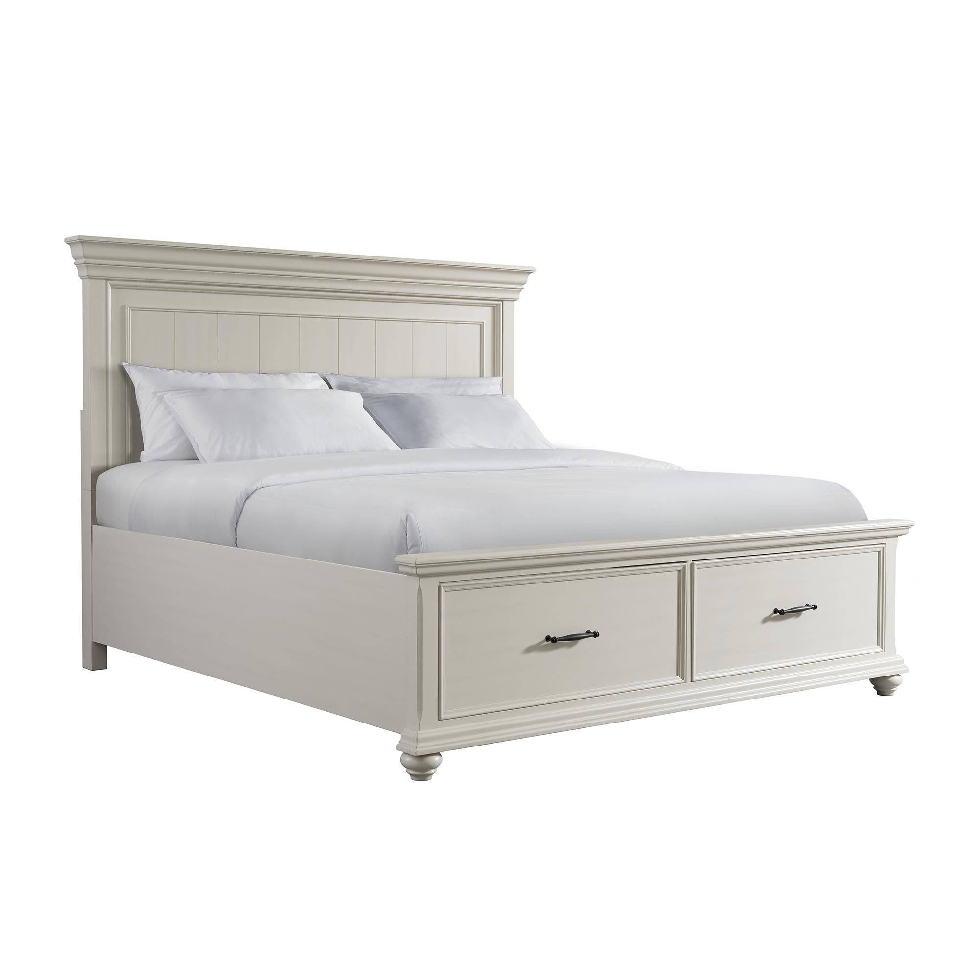 Elements International Slater SR650KB King Platform Storage Bed - White IMAGE 1