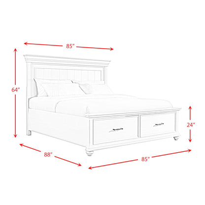 Elements International Slater SR650KB King Platform Storage Bed - White IMAGE 11