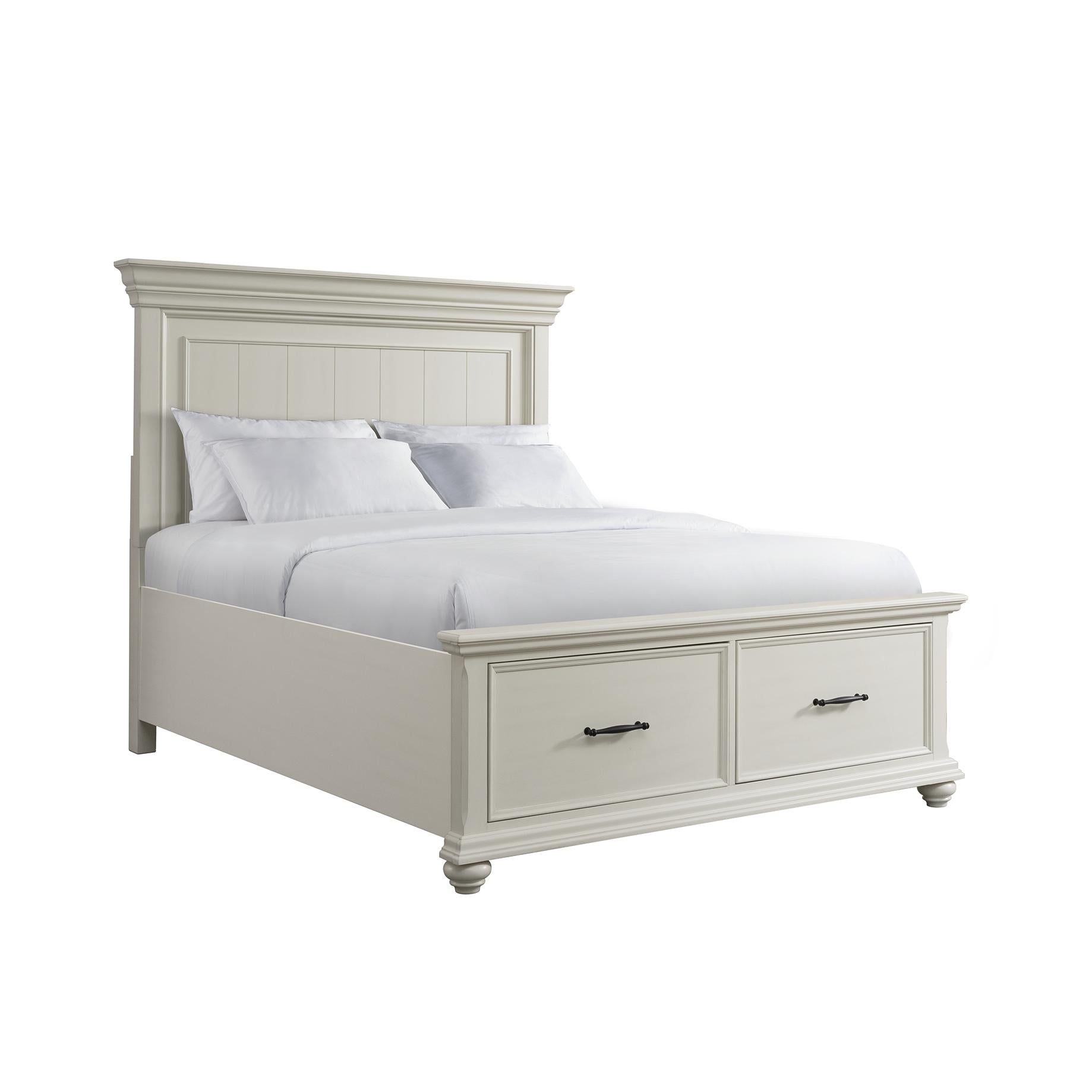 Elements International Slater SR650QB Queen Platform Storage Bed - White IMAGE 1
