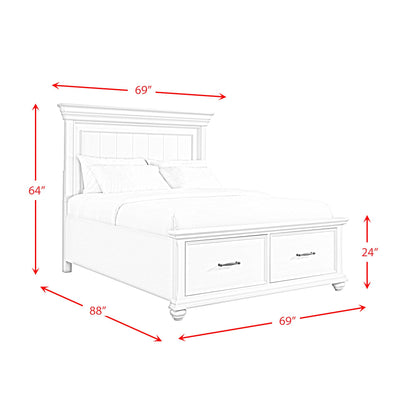 Elements International Slater SR650QB Queen Platform Storage Bed - White IMAGE 11