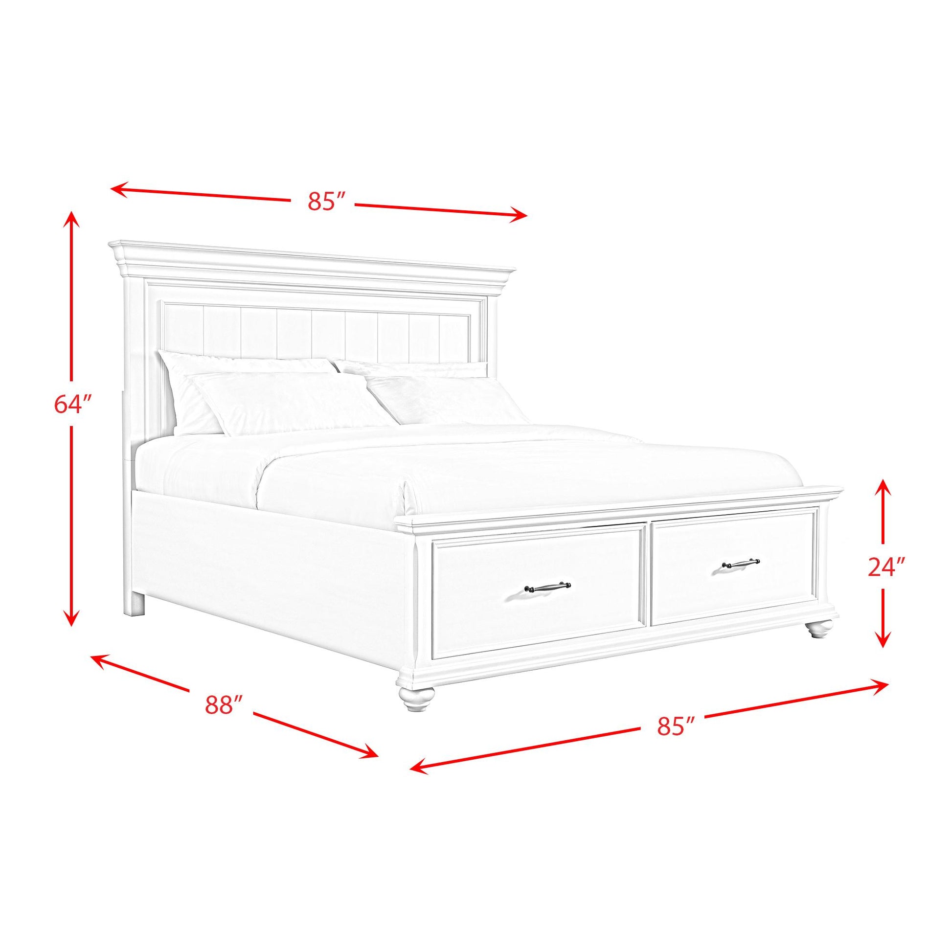Elements International Slater SR850KB King Platform Storage Bed - Black IMAGE 12