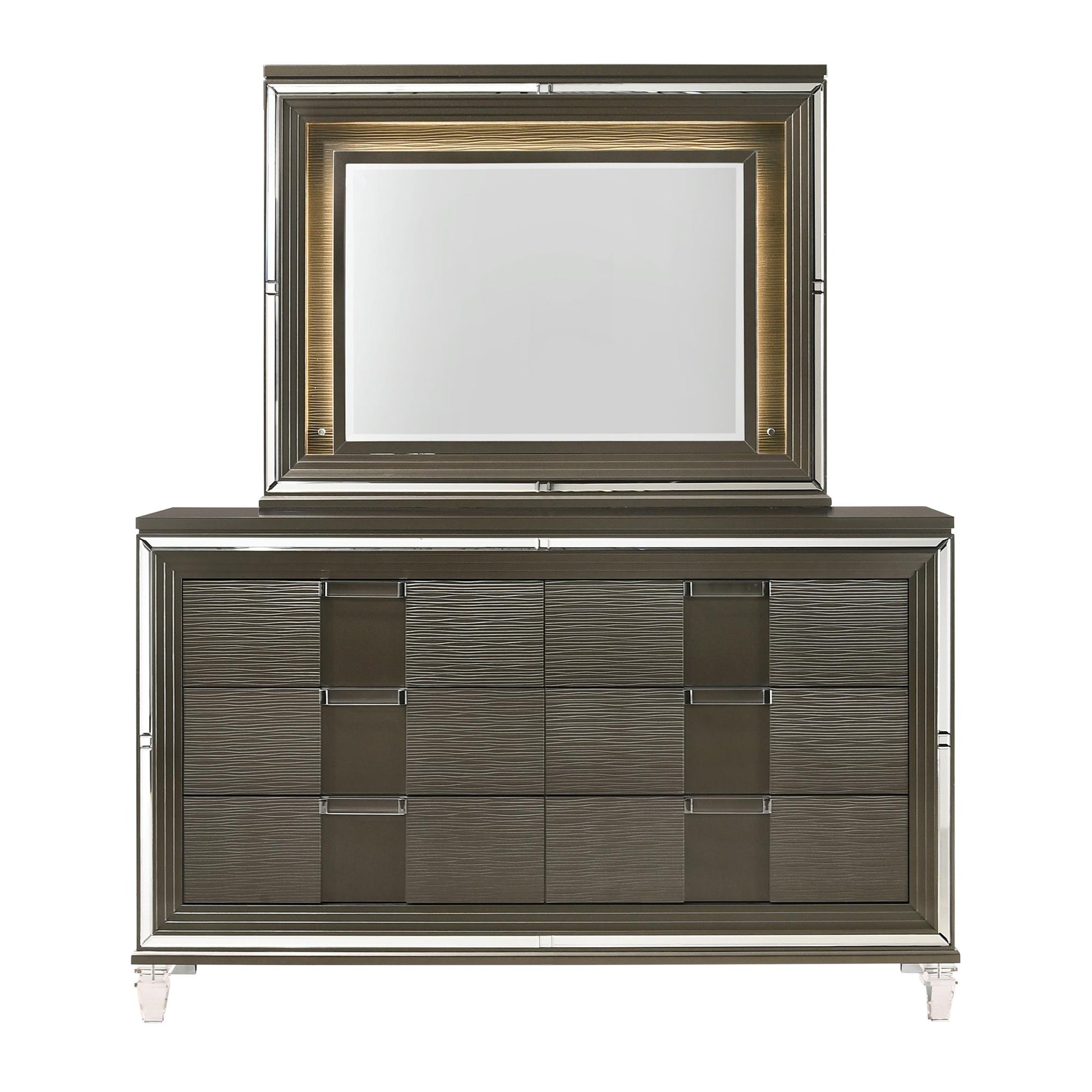 Elements International Twenty Nine TN600DRMR Dresser w/ Mood Lighting Mirror IMAGE 2