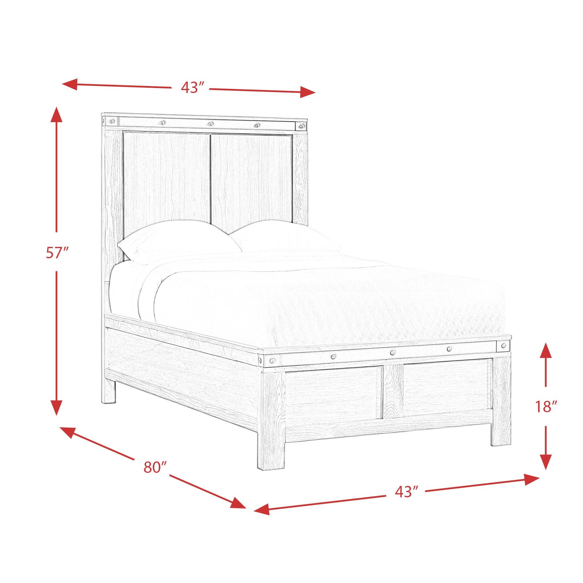 Elements International Wade WE670TB Twin Panel Bed IMAGE 10