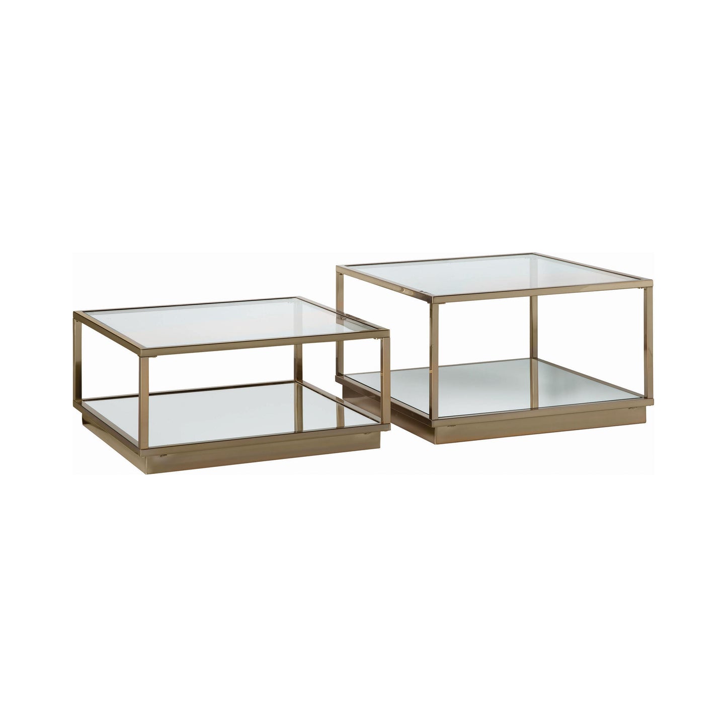 Coaster Furniture Renee 722660 2-piece Square Coffee Table Set - Rose Brass IMAGE 1